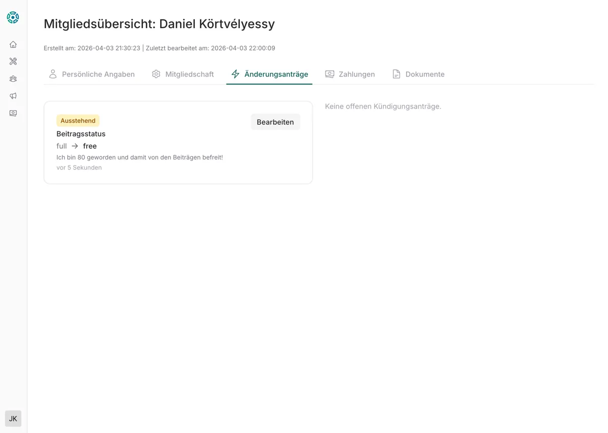 Änderungsanträge Liste